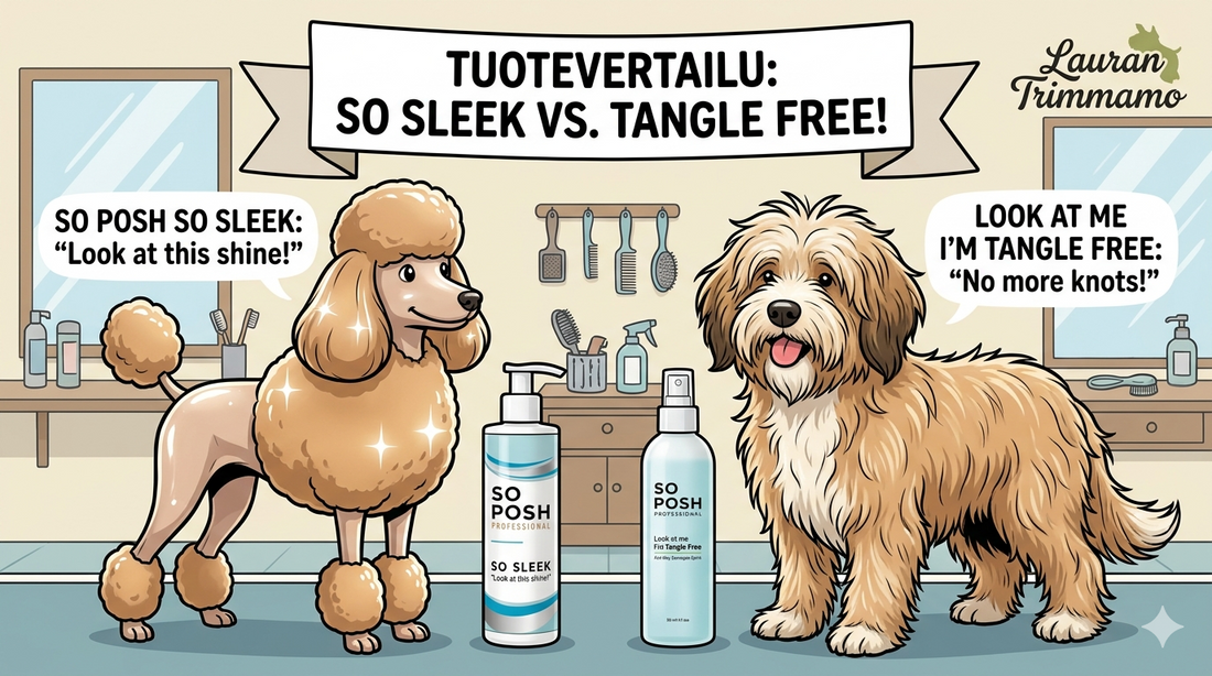 Tuotevertailu: So Posh So Sleek geeli vs. Tangle Free spray