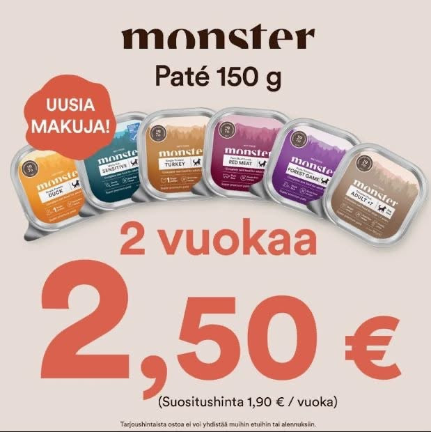 Monster Paté 150g, 2 vuokaa tarjous