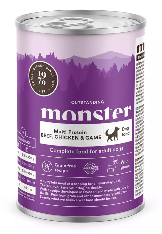 Monster Dog Multi Beef/ Chicken/ Game koiralle 400g