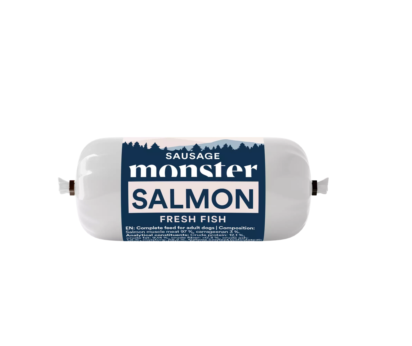 Monster treenimakkara Salmon, lohi