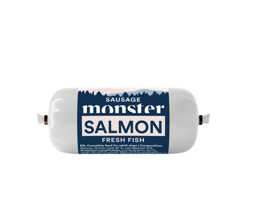 Monster treenimakkara Salmon, lohi