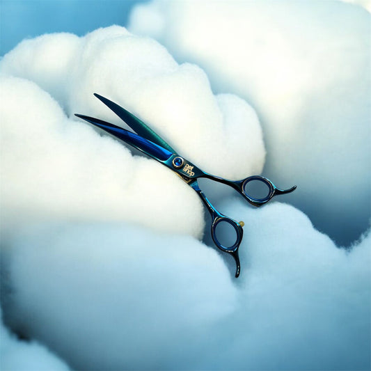 PetShop kaarevat trimmaussakset 7,5" Blue