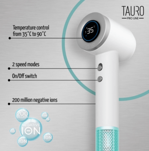 Tauro käsifööni integroidulla ioniteknologialla