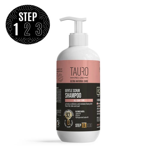 Tauro Pro Line Natural Care hellä kuoriva shampoo, Gentle Scrub