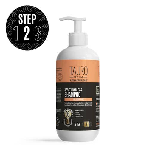 Tauro Pro Line Ultra Natural Care silottava shampoo, Keratin & Gloss