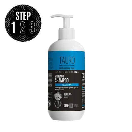 Tauro Pro Line Deep Clean Whitening syväpuhdistava shampoo valkoisille ja vaaleille turkeille
